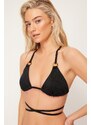 Trendyol Black Triangle Accessory Bikini Top