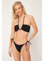 Trendyol Black Strapless Accessorized Bikini Top