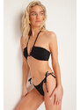 Trendyol Black Strapless Accessorized Bikini Top