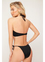 Trendyol Black Strapless Accessorized Bikini Top