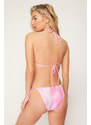 Trendyol Tie-Dye Patterned Triangle Tied Regular Bikini Set