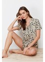 Trendyol Multi Color 100% Cotton Leopard Pattern Knitted Pajamas Set