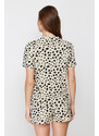 Trendyol Multi Color 100% Cotton Leopard Pattern Knitted Pajamas Set