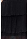 Trendyol Black Pleated Skirt Ruffled Chiffon Mini Woven Skirt