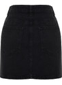 Trendyol Black Buttoned Front High Waist Mini Denim Skirt