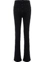 Trendyol Black Cuff Detail High Waist Skinny Flare Jeans