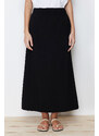 Trendyol Black Elastic Waist Plain Knitted Skirt