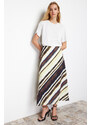 Trendyol Multicolored Satin Patterned A-line Midi Woven Skirt