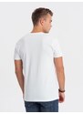 Ombre Clothing Jedinečné bílé tričko s trendy motivem V1 TSPT-0165
