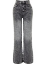 Trendyol Gray High Waist Wide Leg Jeans