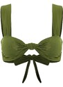 Trendyol Khaki Bralette Knotted Bikini Top