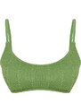 Trendyol Green Strapless Textured Bikini Top