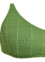 Trendyol Green Strapless Textured Bikini Top