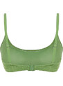 Trendyol Green Strapless Textured Bikini Top