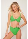 Trendyol Green Triangle Knot Bikini Top