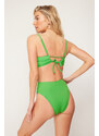 Trendyol Green Knot High Waist Brazilian Bikini Bottom