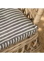 IB LAURSEN Bavlněný povlak na sedák Louis Black/Stripes 45 x 45 cm