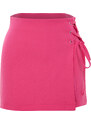 Trendyol Fuchsia Tie and Eyelet Detailed Woven Shorts Skirt