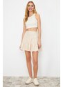 Trendyol Beige Flounce Modal Mini Woven Skirt