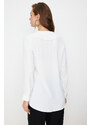 Trendyol White Ruffle Collar Crepe Stylish Woven Shirt
