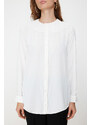 Trendyol White Ruffle Collar Crepe Stylish Woven Shirt