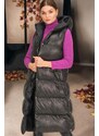 Z6733 DEWBERRY HK STYLE WOMEN'S VEST-STRAIGHT BLACK