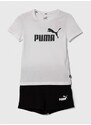 Dětská souprava Puma Logo Tee & Shorts Set bílá barva