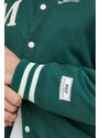 Bavlněná bunda Mercer Amsterdam The Varsity Polo zelená barva, MEAP241010