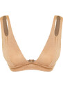 Trendyol Mink Triangle Cut Out/Windowed Bikini Top