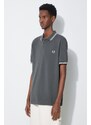 Bavlněné polo tričko Fred Perry Twin Tipped Shirt zelená barva, s aplikací, M3600.U98