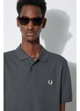 Bavlněné polo tričko Fred Perry Plain Shirt zelená barva, s aplikací, M6000.U98