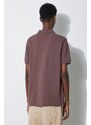 Bavlněné polo tričko Fred Perry Plain Shirt hnědá barva, s aplikací, M6000.U85