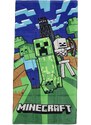 Setino Hravý dětský ručník Minecraft Creeper, zelená