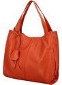 Dámská kožená kabelka přes rameno oranžová - Delami Methya oranžová