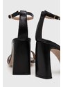 Kožené sandály BOSS Rose černá barva, 50516203