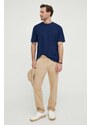 Kalhoty Pepe Jeans pánské, béžová barva, přiléhavé