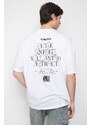 Trendyol White Oversize/Wide Cut Fluffy Text Printed 100% Cotton T-Shirt