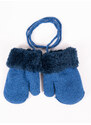 Yoclub Chlapecké dvouvrstvé rukavice s jedním prstem RED-0001C-AA10-001 Blue