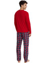 Pánské pyžamo 40950-33X Glance Červená s tmavě modrou - HENDERSON