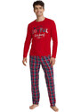 Pánské pyžamo 40950-33X Glance Červená s tmavě modrou - HENDERSON