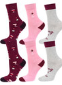 Ponožky SOXO v tubě - RED WINE, 3 páry