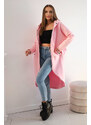 K-Fashion Zateplená dlouhá mikina světle růžová