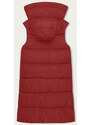 S'WEST Červeno-černá dlouhá dámská oboustranná vesta (B8159-4)