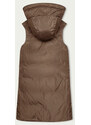 S'WEST Khaki-béžová dlouhá dámská oboustranná vesta (B8159-11)