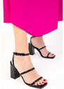 Soho Black Patent Leather Women's Classic Heeled Shoes 17801