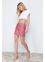 Trendyol Red Floral Pencil Fit Mini Woven Skirt