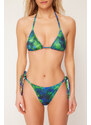 Trendyol Abstract Patterned Triangle Tied Regular Bikini Set