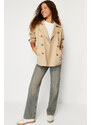 Trendyol Beige Oversize Wide Cut Trench Coat