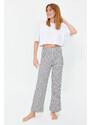 Trendyol Anthracite Cotton Striped Knitted Pajama Bottoms