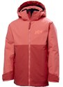 Helly Hansen Traverse Jacket JR Poppy dětská lyžařská bunda lososová/červená 152/12 let